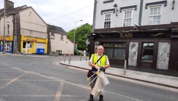 Loughlin Sweeney was busy picking up litter when we met him  early  last Saturday morning 