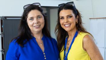 Cathriona Duggen with Breena Cooper at the launch of Bog Bothy in Clara 