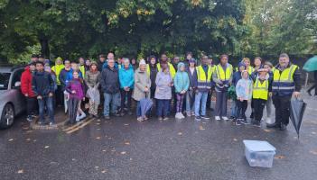The large group observed a lot of bat activity in the town park and near the river