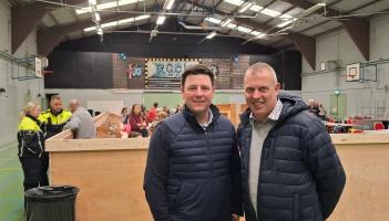 Deputy John Clendennen and Cllr Peter Ormond at the count centre in Birr