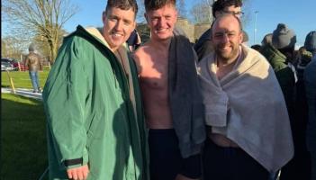 Sun shone for annual charity Christmas Day Swim in Offaly