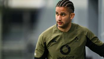 Cormac Izuchukwu during an Ireland Rugby squad training session at the IRFU High Performance Centre in Dublin on Wednesday. Photo by Brendan Moran/Sportsfile
