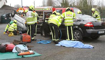 Students attend collision simulation day at Fire Station in Offaly