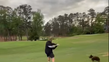 WATCH: Offaly's Shane Lowry shows off hurling skills at Augusta ahead of Masters