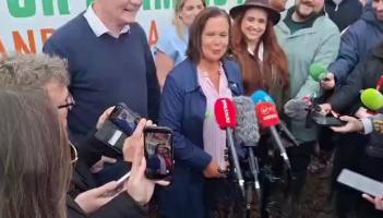 Sinn Fein leader Mary Lou McDonald at the Ploughing in Screggan
