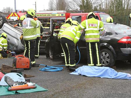 Students attend collision simulation day at Fire Station in Offaly