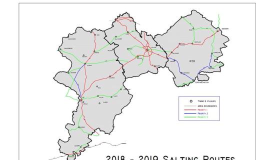 Details of Offaly County Council Salting Routes and road priority for the winter