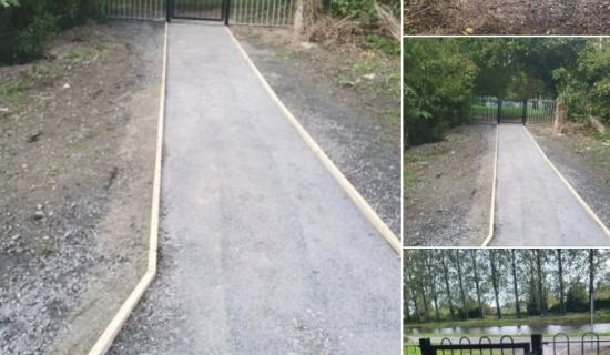 Brand new footpath onto Greenway at Connolly Park opens