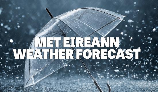 Wet and breezy weather in Met Eireann weather forecast for Ireland for this week