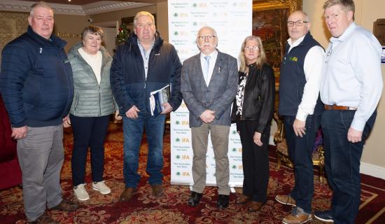 IFA national livestock chair Declan Hanrahan (third from left) with Offaly IFA chair Pat Walsh (centre) and other IFA representatives (Picture: Ger Rogers)