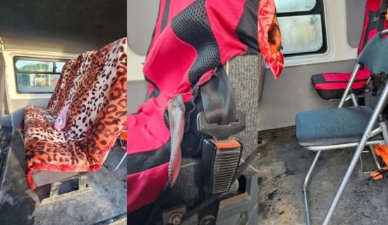 Ford Transit interior no seat belts