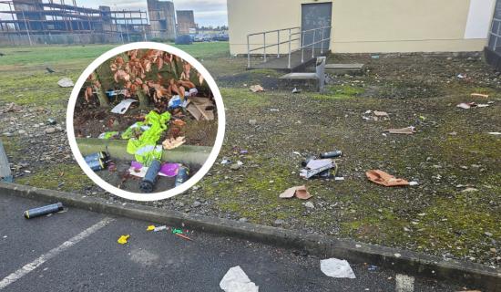 Litter pickers in Offaly make worrying discovery behind busy shopping centre