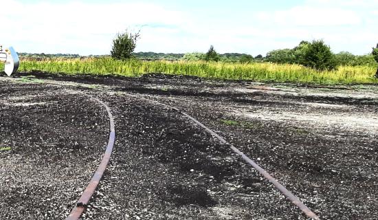 A former Bord na Mona narrow gauge rail line