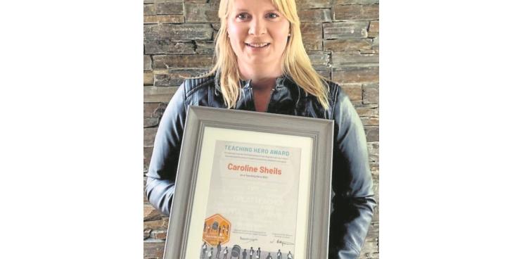 Caroline Sheils has received an award from third level students for her excellence and commitment in teaching. 