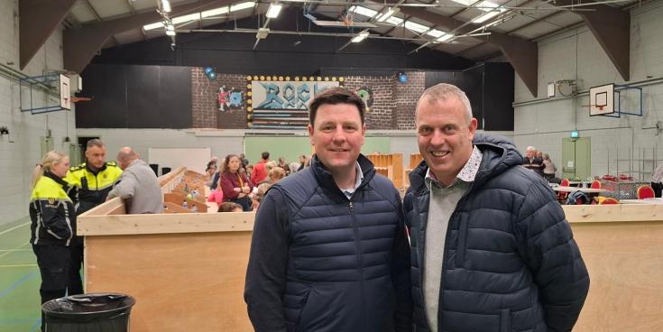 Deputy John Clendennen and Cllr Peter Ormond at the count centre in Birr