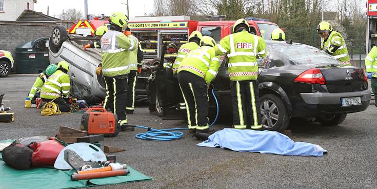 Students attend collision simulation day at Fire Station in Offaly