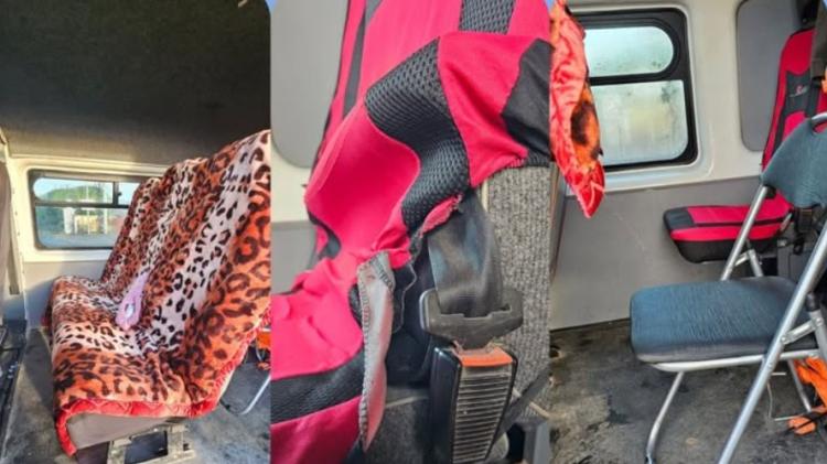 Ford Transit interior no seat belts