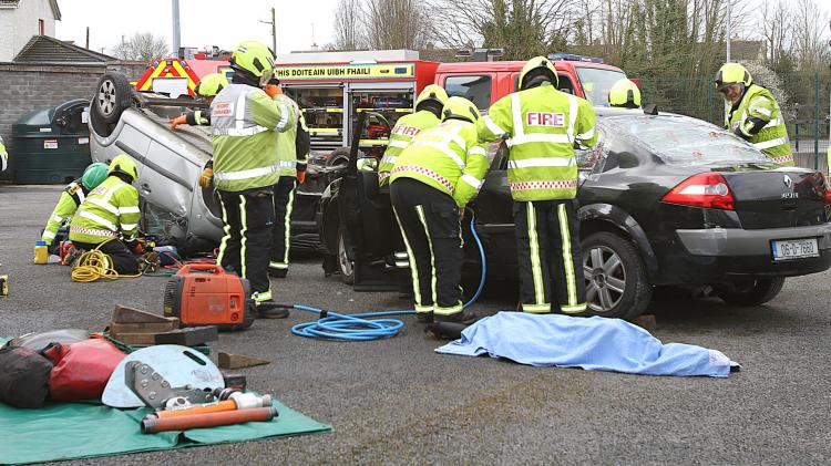 Students attend collision simulation day at Fire Station in Offaly