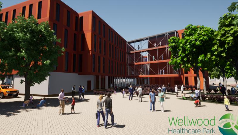 A 3D image by Axis Architecture  of how the new hospital will look when finished