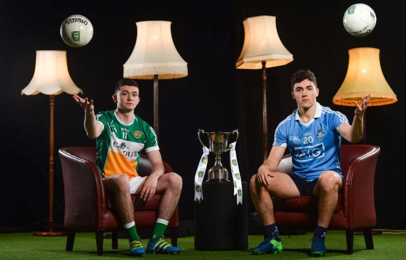 U-21 Captains Ruairi McNamee of Offaly and Colm Basquel of Dublin. Photo by Sam Barnes/Sportsfile