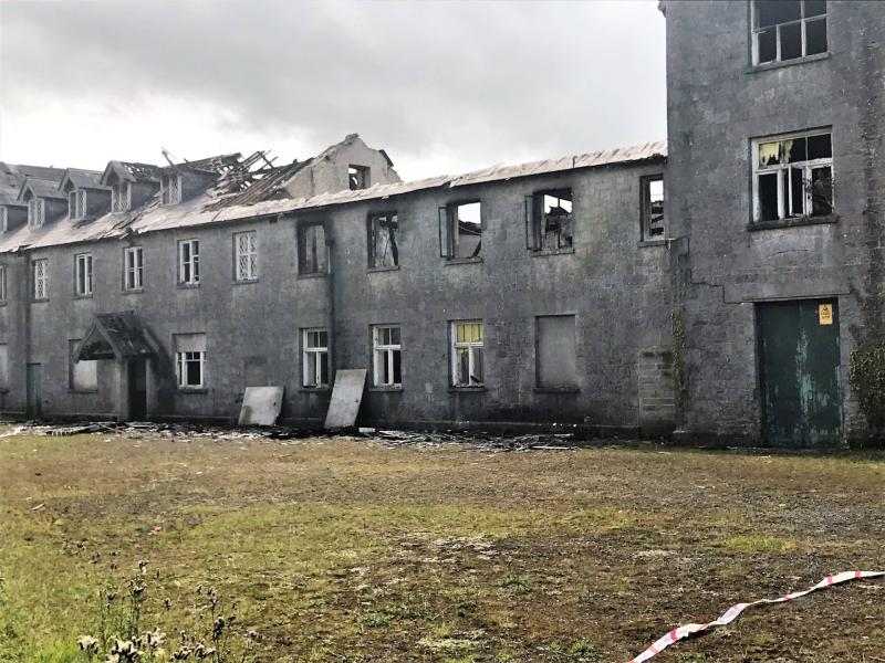 The fire damage to Birr Workhouse