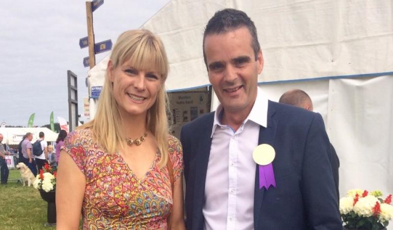 Green Party member Pippa Hackett and Joe Healy, IFA President