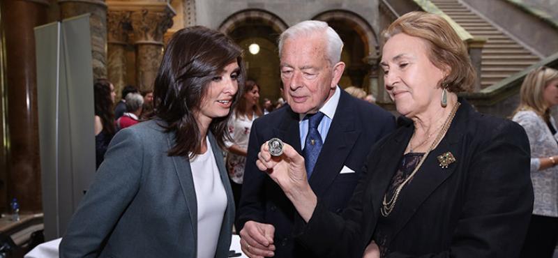 Aoibhinn N&iacute; Sh&uacute;illeabh&aacute;in (Assistant Professor at the School of Mathematics and Statistics, UCD), Sir Brendan Parsons (7th Earl of Rosse, Lord Rosse) and Lady Rosse