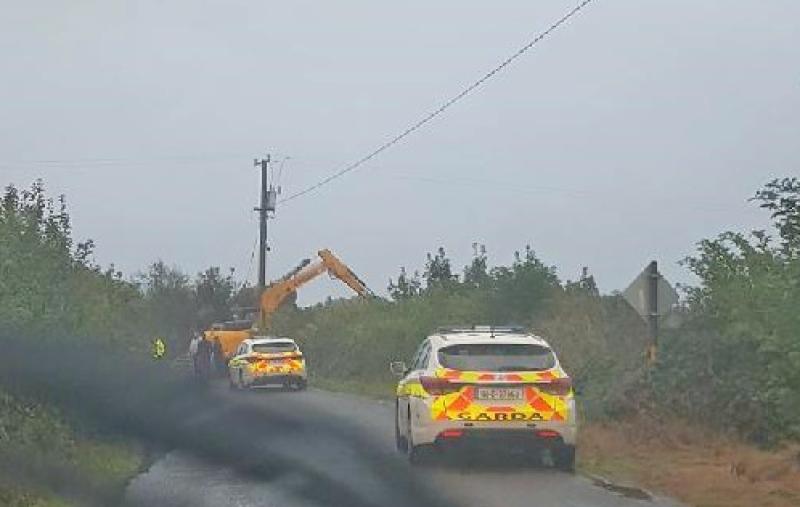 The scene on the road between Portarlington and Mountmellick last Tuesday night.