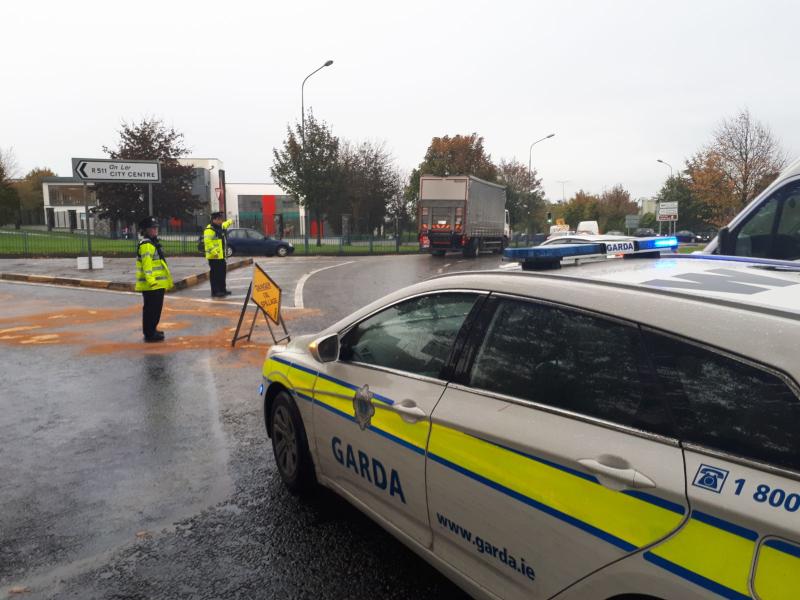 Gardai directing traffic in the Roxboro Road area, following the fuel spill