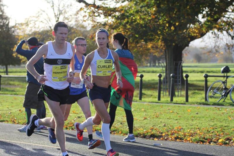 Pauline Curley running the Dublin City Marathon 
