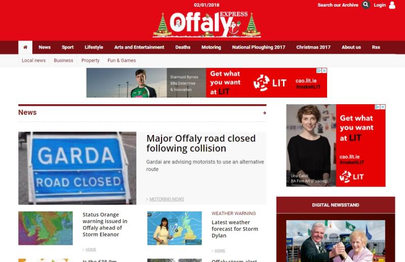 Offaly Express website had more than 1.9 million users in 2017