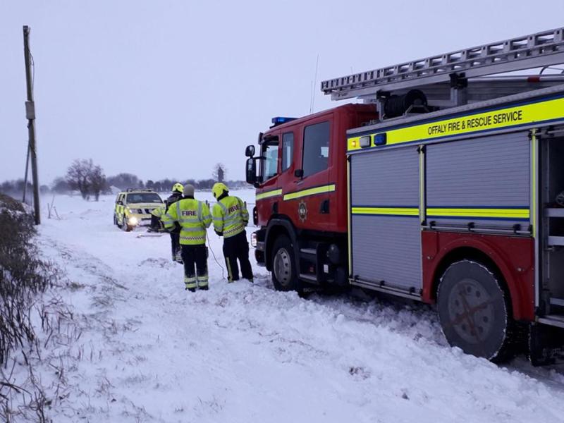 Offaly Fire crew rescues ambulance vehicle