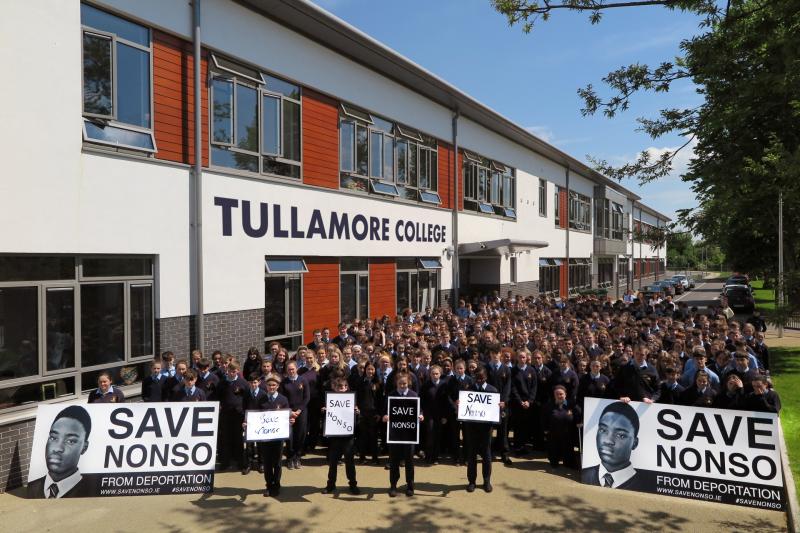 The entire student body showing their support for Nonso