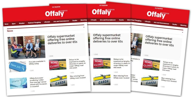 Offaly Express website sets new record generating close to 850,000 page views in September