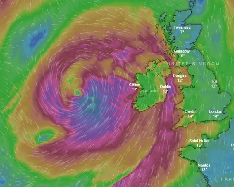 WATCH LIVE: Track Storm Callum as it approaches Ireland tonight