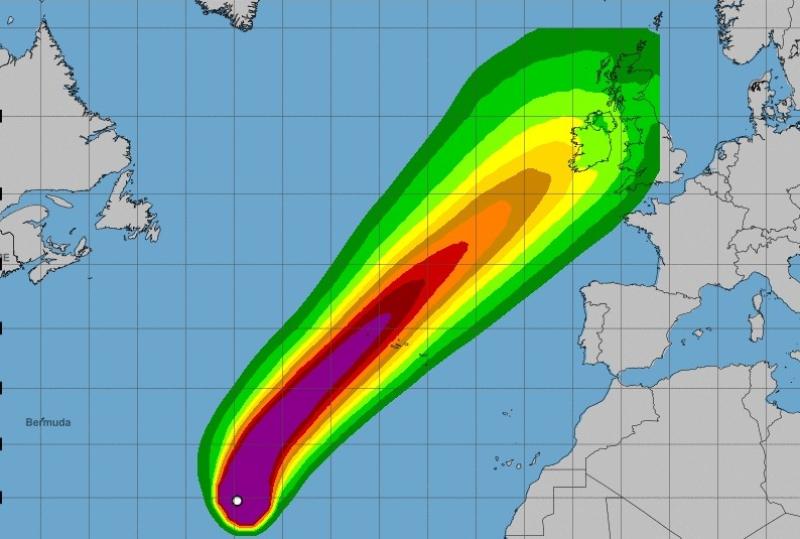 Powerful Hurricane Lorenzo now a Category 5 as it tracks towards Ireland and Britain