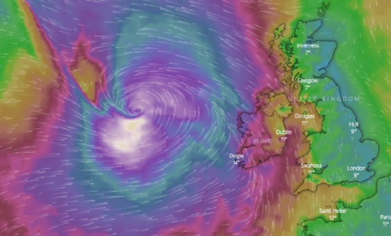 WATCH: Projected track of Hurricane Lorenzo heading for Ireland