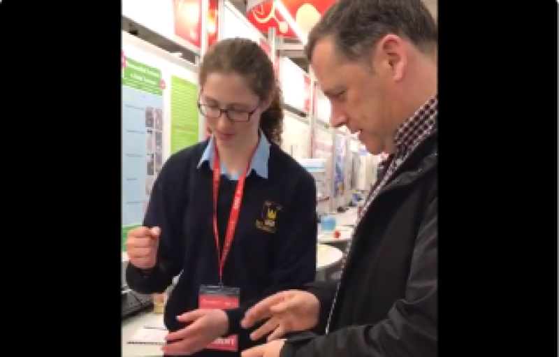 Rock, paper, scissors for Barry Cowen at Young Scientist Exhibition