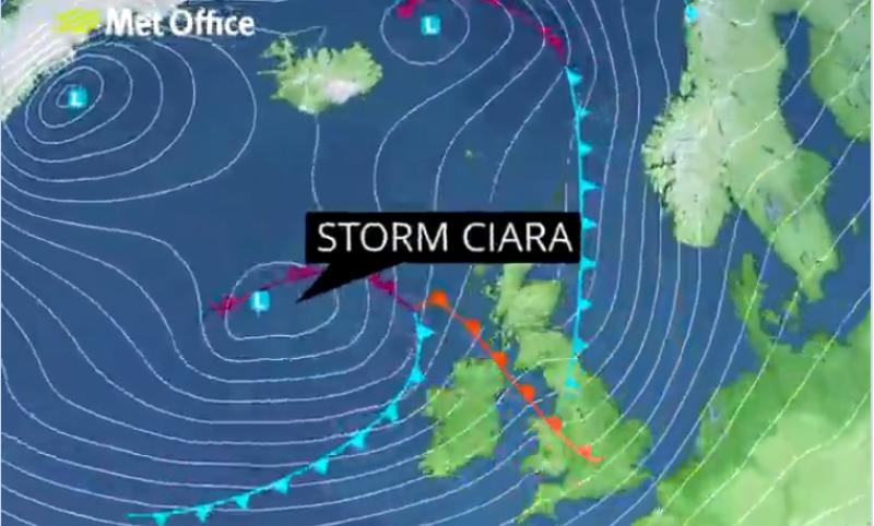 storm ciara weather met éireann forecast