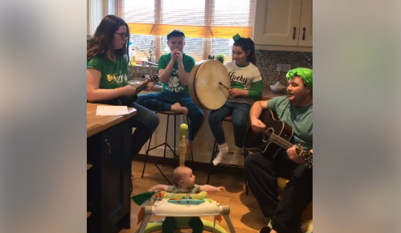 WATCH: Offaly family's St. Patrick's Day session tops 500,000 views