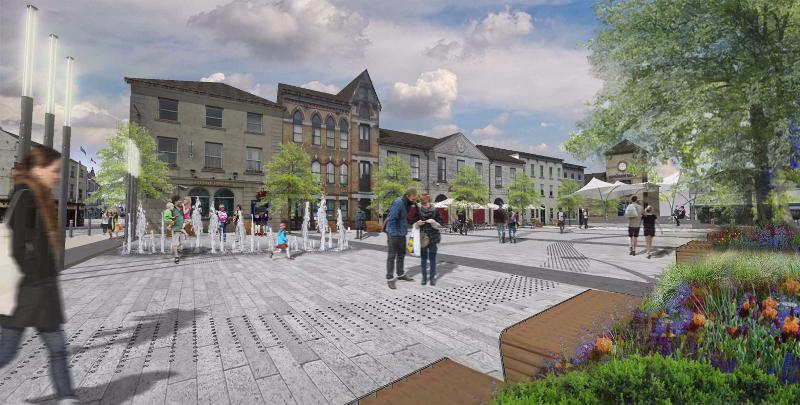 An architect's drawing of the redesigned O'Connor Square