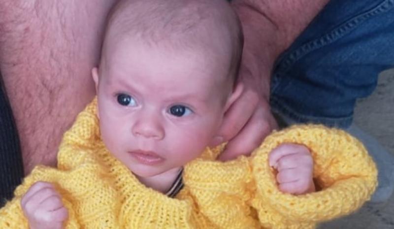 Baby Niamh's first steps on  Offaly soil . . . in Canada!