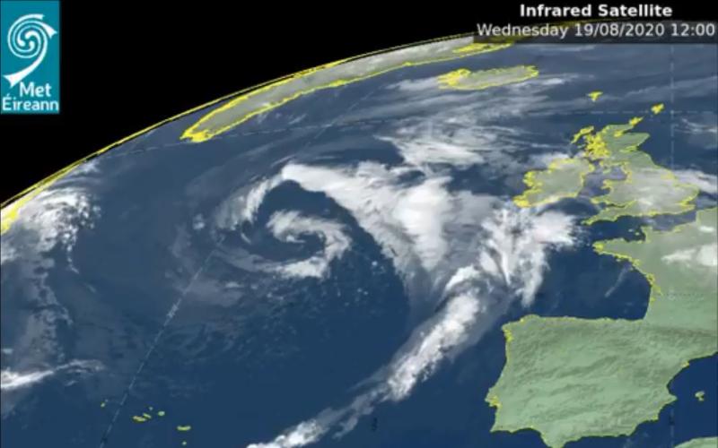 WATCH: Latest Storm Ellen satellite footage from Met Eireann shows size of storm approaching Ireland