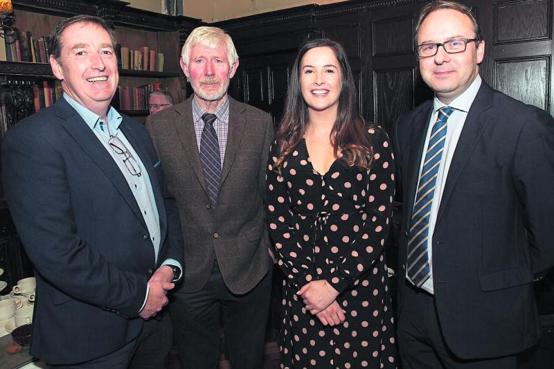 Cllr Tony McCormack, Liam Fleury, Offaly Association, Jennifer Guinan, Offaly Assoc. Chairperson and Roger Guiney, Tullamore Chamber President at the launcg of the 2019 award