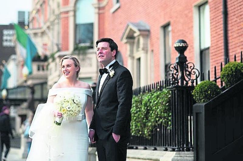 Elaine Clarke and John Clendennen after their wedding in Dublin (Picture Ger Rogers)