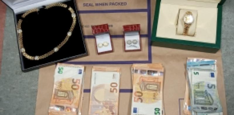 Cash and jewellery seized in Midlands garda raid 