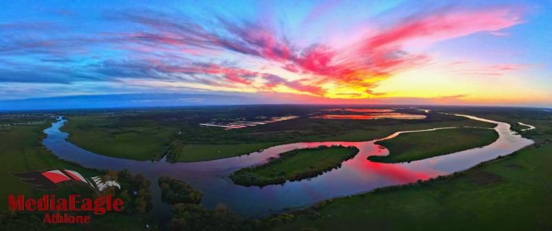 PICTURE: Stunning aerial shot captures blazing sky in Offaly