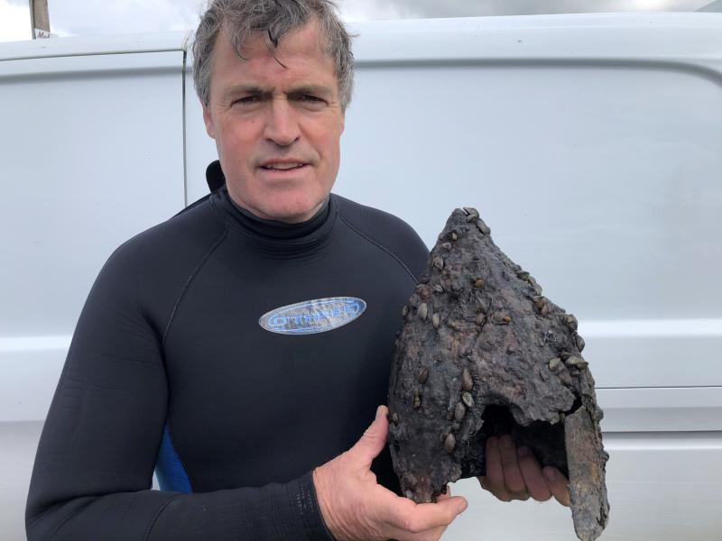 Offaly divers discover helmet which belonged to "Irish samurai"