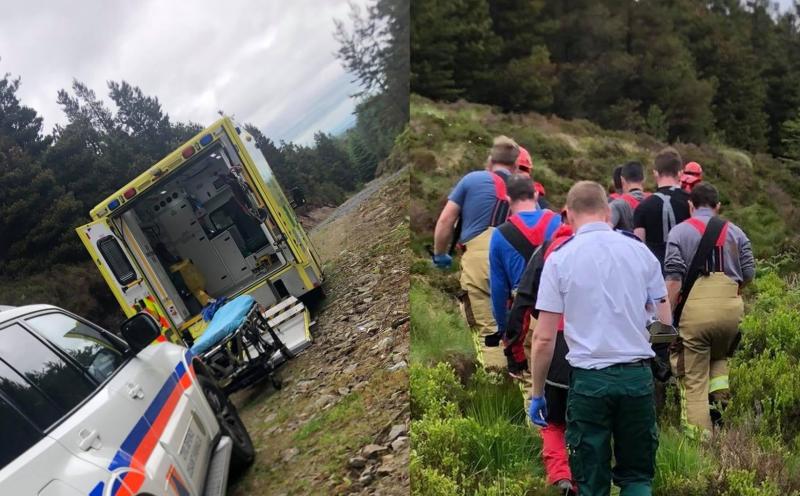 Injured person carried in stretcher from Slieve Bloom mountains