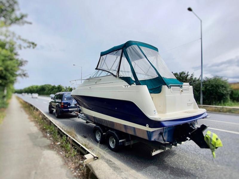 OOPS! No plain sailing for this driver who tries to push the boat out with this trailer 